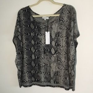 MICHAEL stars Snake print Soft boxy Loose fit T-shirt blouse Women's